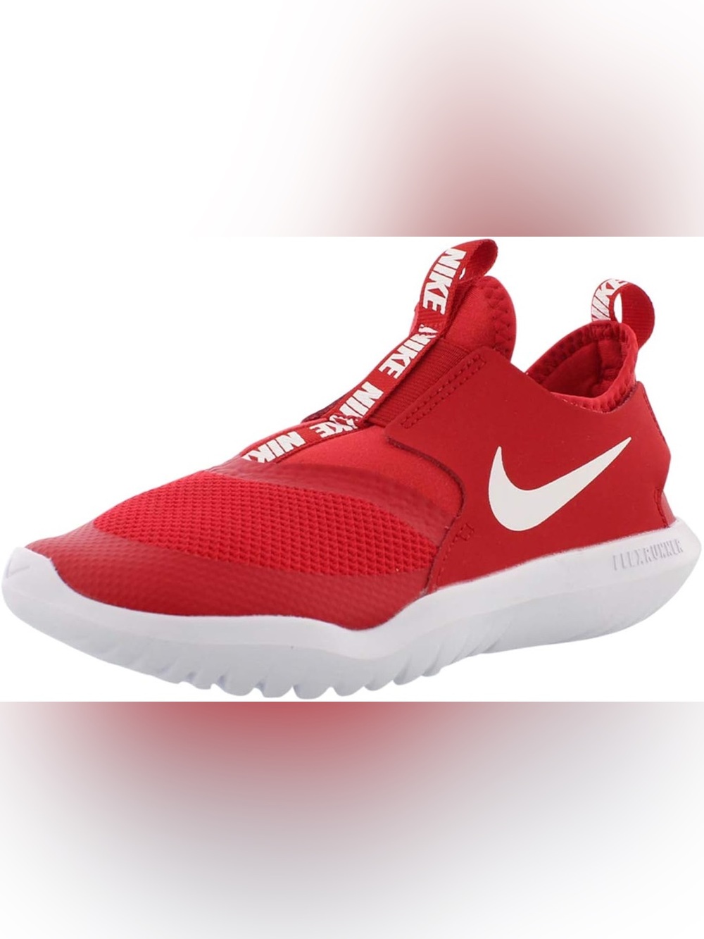 Nike Kids Red Slip-On Sneakers with White Swoosh